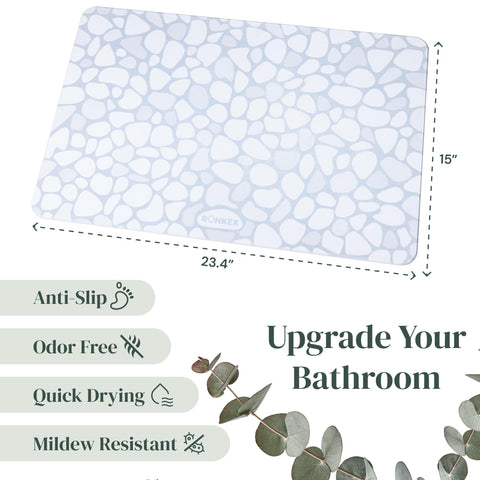Diatomaceous Earth Stone Bath Mat (24" × 15") Rohkex