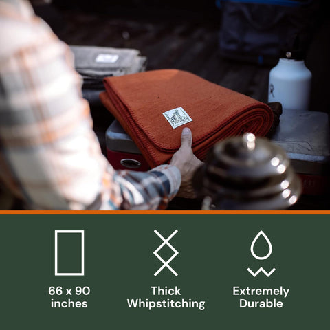 Woolly Mammoth Explorer: Warm Wool Blanket for Camping & Adventure Woolly Mammoth