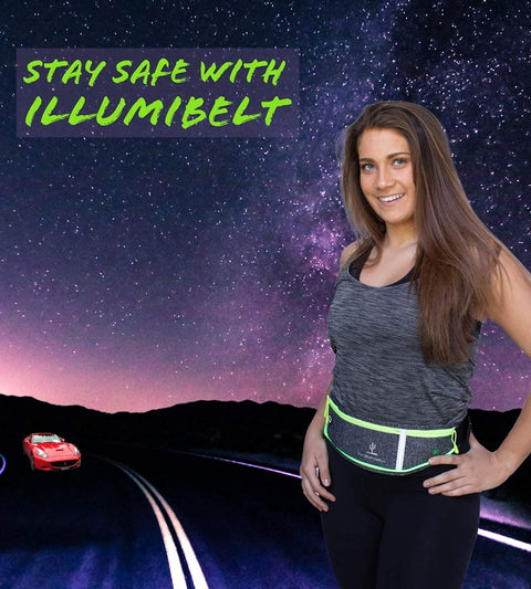Night-Safety LED Waist Band for Running & Jogging Blue Cactus