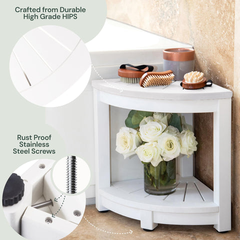 Water-Proof Plastic Corner Shower Stool for Shaving Legs - GoNorth