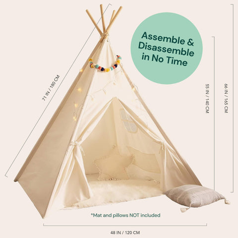 PlayVibe Indoor Play Teepee Tent For Kids PlayVibe