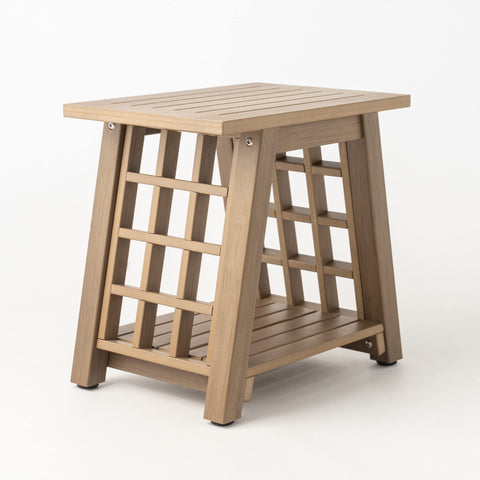 Plastic Shower Bench with Shelf Rohkex
