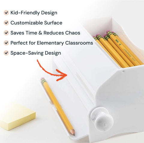 Acrylic Pencil Dispenser with Rotating Knob Simply Imagine