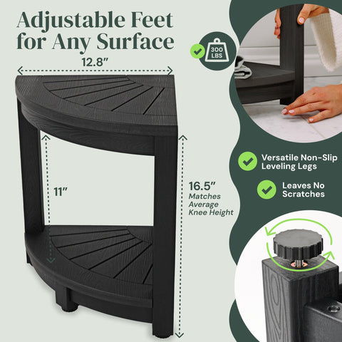 Water-Proof Plastic Corner Shower Stool for Shaving Legs - GoNorth