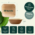 Compostable Palm Leaf Square Bowls for Parties Chic Leaf