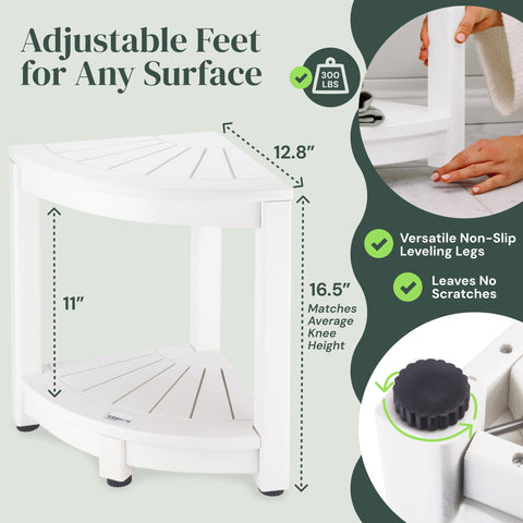 Water-Proof Plastic Corner Shower Stool for Shaving Legs - GoNorth