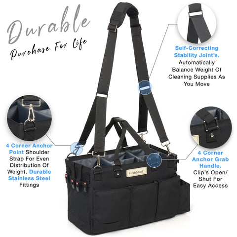 FifthStart Cleaning Caddy Bag- Black FifthStart