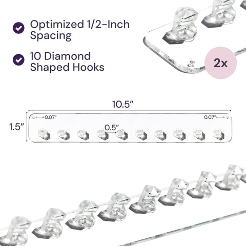 Wall-Mounted Necklace Organizer & Holder (2-Pack) Boxy Concepts