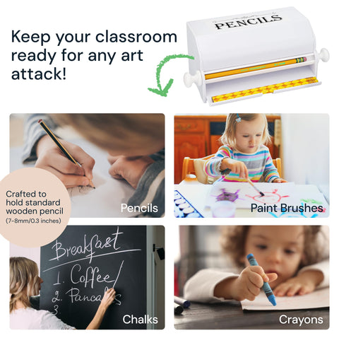 Acrylic Pencil Dispenser with Rotating Knob Simply Imagine