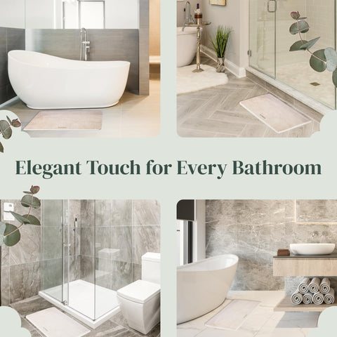 Diatomaceous Earth Stone Bath Mat (24" × 15") Rohkex