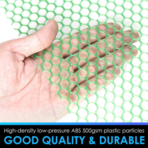 Green Plastic Chicken Wire Fence Roll with Scissors & Gloves MaPorch