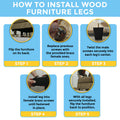 Premium Hardwood Furniture Leg Replacement Blue Cactus