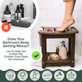 Plastic Shower Bench with Shelf & Curved Seat Rohkex