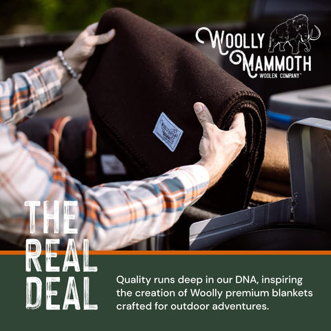Woolly Mammoth Explorer: Warm Wool Blanket for Camping & Adventure Woolly Mammoth