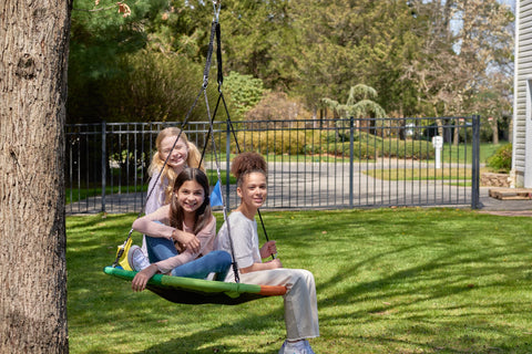 PlayVibe: 40 Inch Tree Swing For Kids (Waterproof, Saucer Design) PlayVibe
