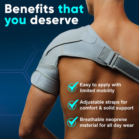 Adjustable Neoprene Shoulder Brace with Ice/Heat Pack Pocket Zenkeyz
