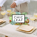 Square, Biodegradable Palm Leaf Plate (2-Set) Chic Leaf