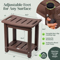 Plastic Shower Bench with Shelf & Curved Seat Rohkex