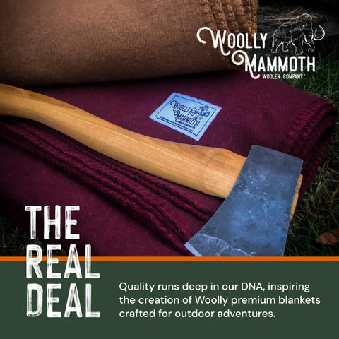 Woolly Mammoth Explorer: Warm Wool Blanket for Camping & Adventure Woolly Mammoth