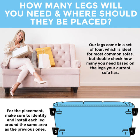 Premium Hardwood Furniture Leg Replacement Blue Cactus