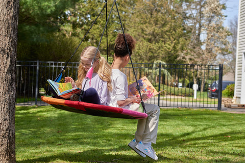 PlayVibe: 40 Inch Tree Swing For Kids (Waterproof, Saucer Design) PlayVibe
