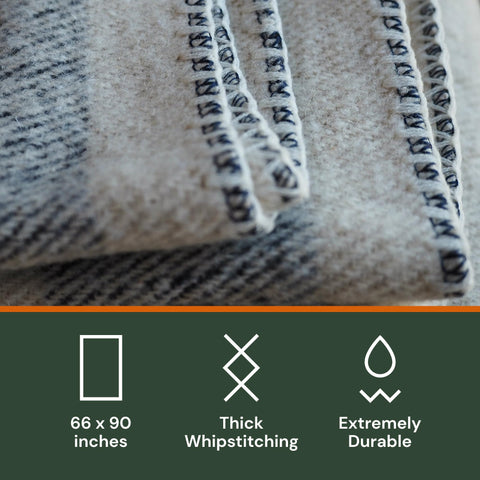 Woolly Mammoth Explorer: Warm Wool Blanket for Camping & Adventure Woolly Mammoth