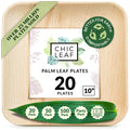 Square, Biodegradable Palm Leaf Party Plates (Bulk) Chic Leaf