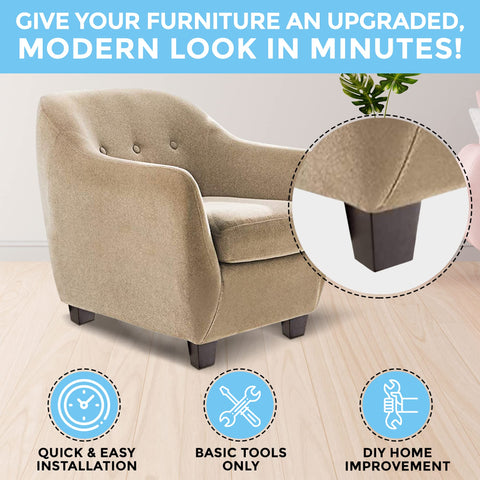 Premium Hardwood Furniture Leg Replacement Blue Cactus