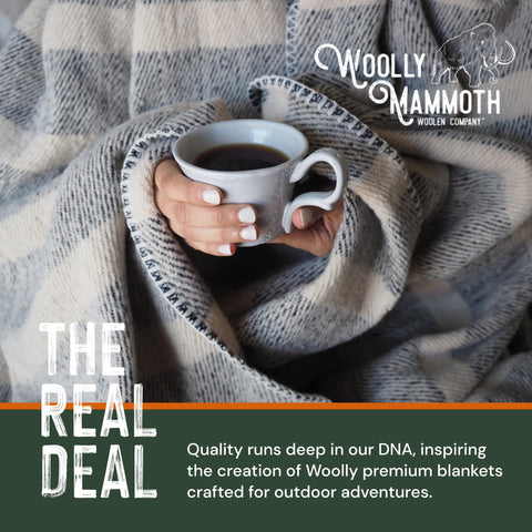 Woolly Mammoth Explorer: Warm Wool Blanket for Camping & Adventure Woolly Mammoth