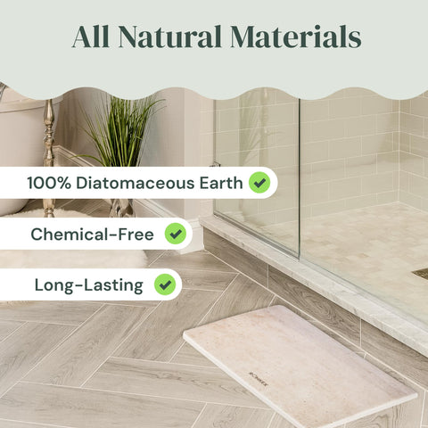 Diatomaceous Earth Stone Bath Mat (24" × 15") Rohkex