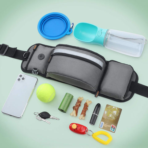 Dog Training Treat Pouch with Water Bottle & Poop Bag Holder Malsipree
