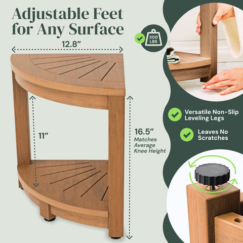 Water-Proof Plastic Corner Shower Stool for Shaving Legs - GoNorth
