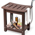 Plastic Shower Bench with Shelf & Curved Seat Rohkex