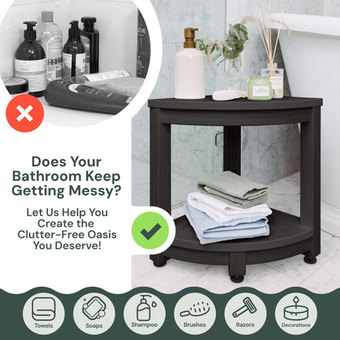 Water-Proof Plastic Corner Shower Stool for Shaving Legs - GoNorth