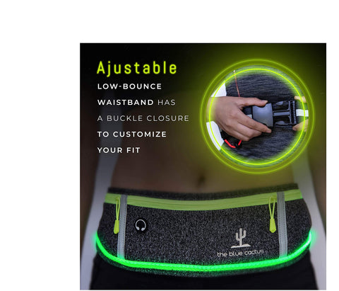 Night-Safety LED Waist Band for Running & Jogging Blue Cactus