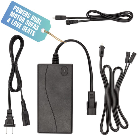 Universal Recliner Power Cord Replacement (2-Pin Adapter) Blue Cactus