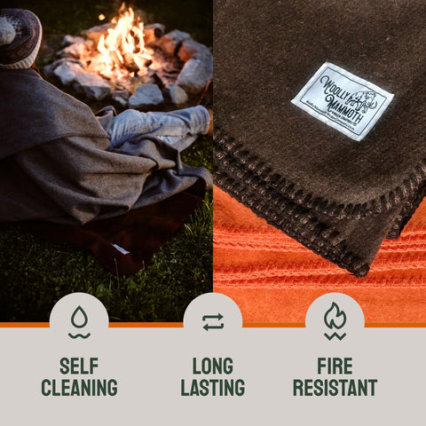 Woolly Mammoth Explorer: Warm Wool Blanket for Camping & Adventure Woolly Mammoth