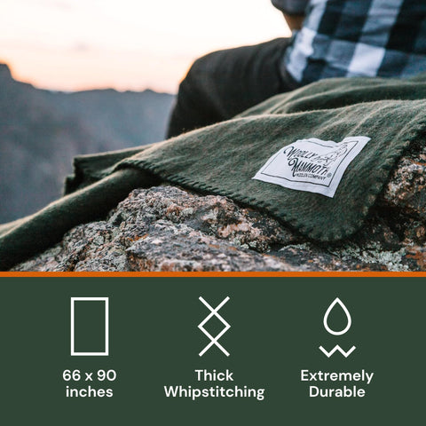 Woolly Mammoth Explorer: Warm Wool Blanket for Camping & Adventure Woolly Mammoth