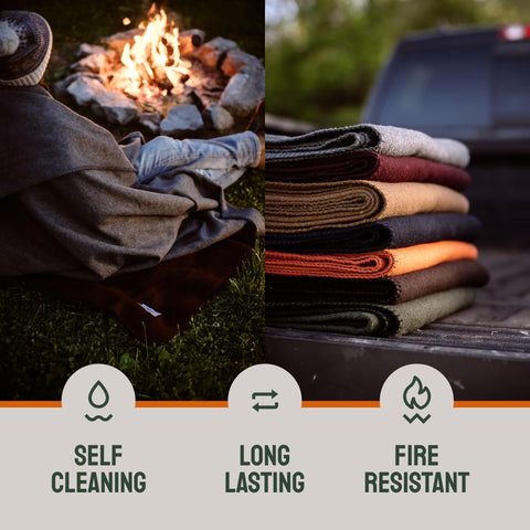 Woolly Mammoth Explorer: Warm Wool Blanket for Camping & Adventure Woolly Mammoth