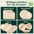 Round, Biodegradable Palm Leaf Plate (2-Set) Chic Leaf