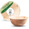 Round, Compostable Palm Leaf Bowls for Parties Chic Leaf