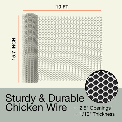 MaPorch Plastic Mesh Fencing for Garden, Pets & DIY Projects (15.7 In. x 10 Ft.) MaPorch
