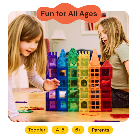 PlayVibe Kids Magnetic 3D Building Blocks Toy PlayVibe