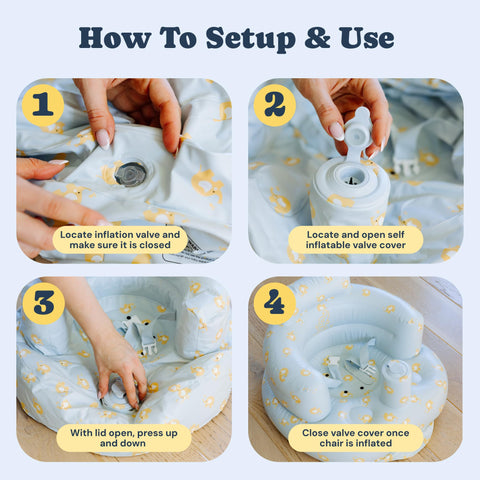 Portable Inflatable Baby Seat with Built-In Pump Todale