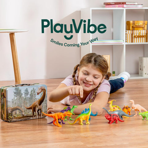 PlayVibe Dinosaur Kids Toy Set With Storage Box PlayVibe