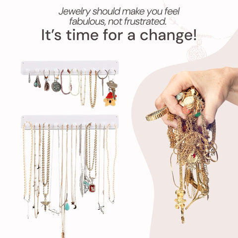Wall-Mounted Necklace Organizer & Holder (2-Pack) Boxy Concepts