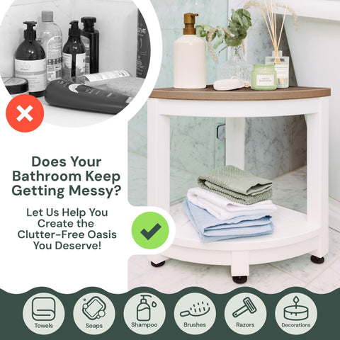 Water-Proof Plastic Corner Shower Stool for Shaving Legs - GoNorth