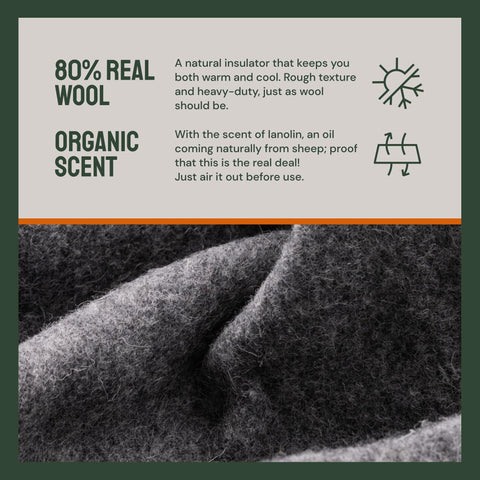 Woolly Mammoth Explorer: Warm Wool Blanket for Camping & Adventure Woolly Mammoth