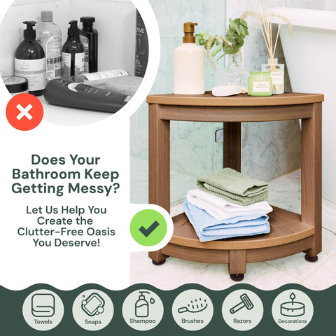 Water-Proof Plastic Corner Shower Stool for Shaving Legs - GoNorth
