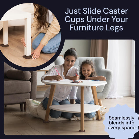 Non Slip Rubber Furniture Pads (Brown & Round) Caster Master